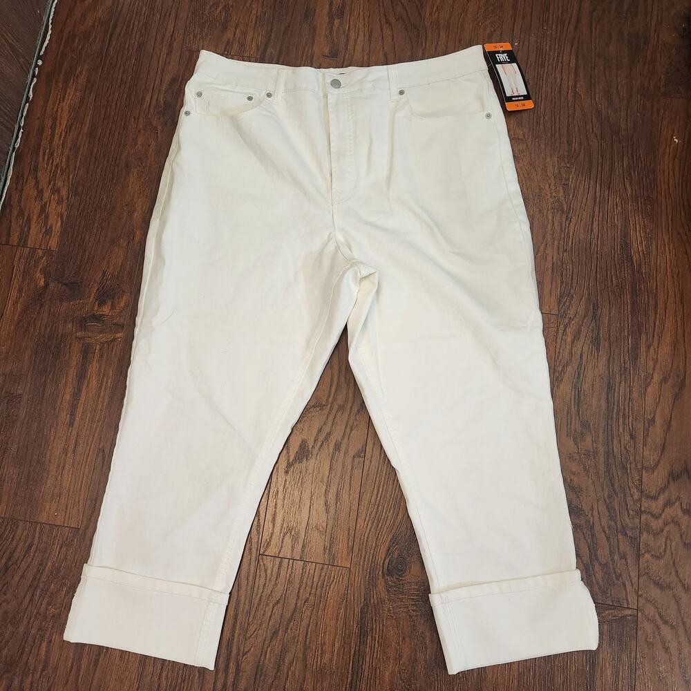 Frye White High-Rise Jeans size 16.